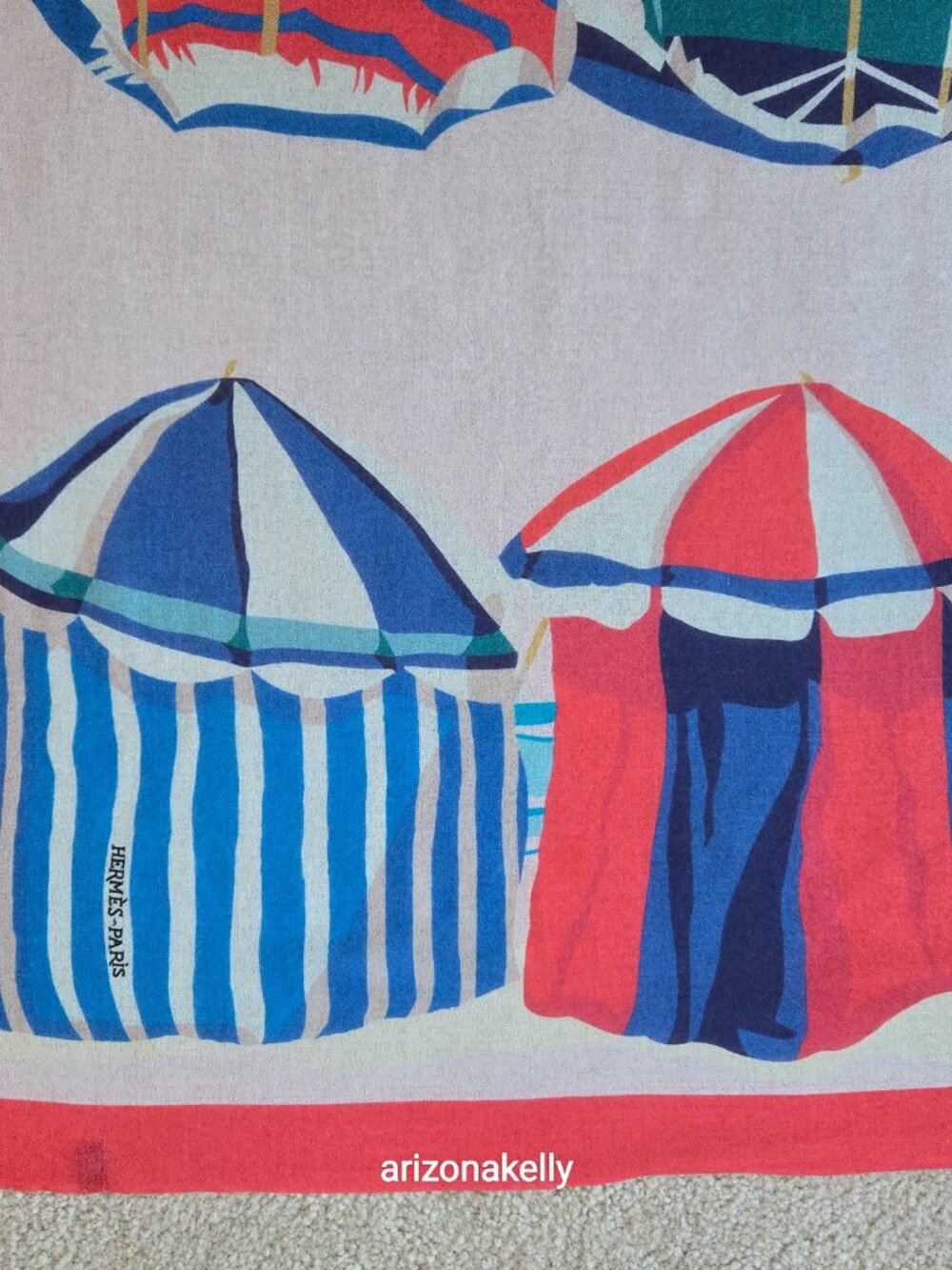 NWOT Hermès *WOOL* Charmes des Plages Normandes Beach Cabanas Scarf Stole - Picture 15 of 16